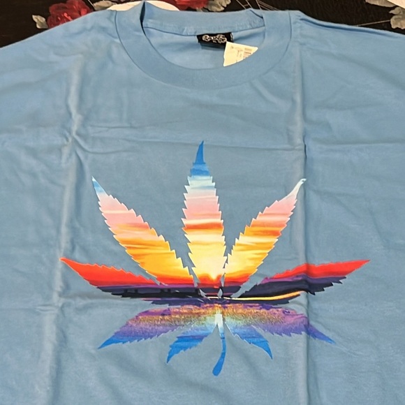 NWT VINTAGE IN4MATION HAWAII DATE WITH MARY JANE 420 BLUE SUNSET SHIRT SZ XL - Picture 3 of 7